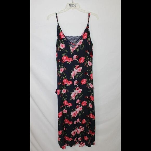 UMGEE SIZE LARGE NAVY FLORAL CROP CRIS CROSS ROMPER - Picture 4 of 12